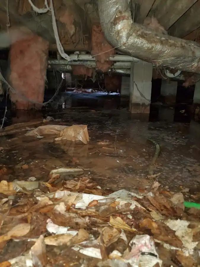 Crawl space flood assessment for Commercial Water Damage Restoration in Lake Norman of Iredell