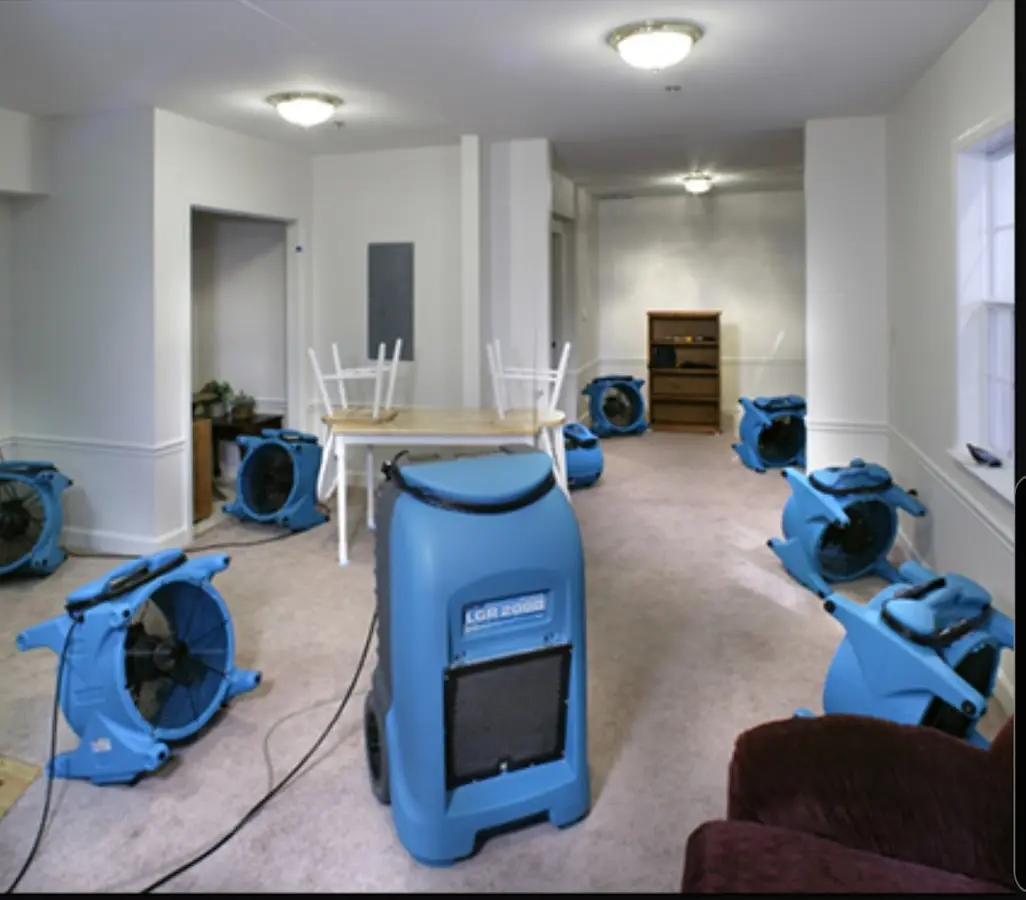 Air movers and dehumidifier setup for Water Extraction & Removal in Lake Norman of Iredell